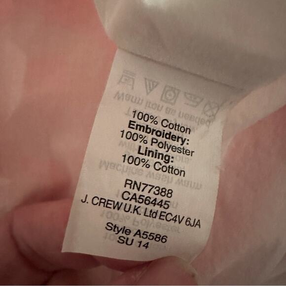 J. Crew White Neon Pink Embroidered Floral Racer Dress A5586 Size 10 Fit Flare - Picture 9 of 12